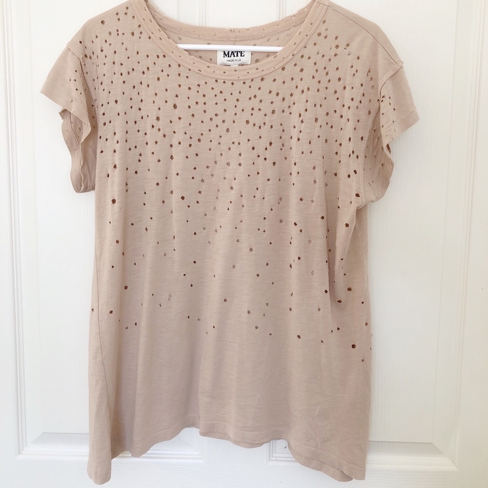 Anthro Mate the Label Distressed T Shirt Size S/M